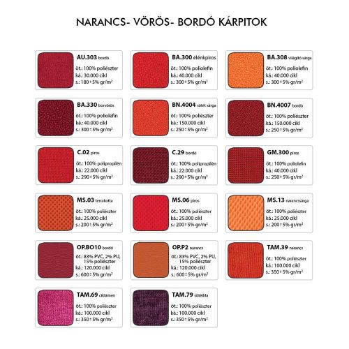 1030 ZON kárpitozott munkaszék - Vörös kárpitok